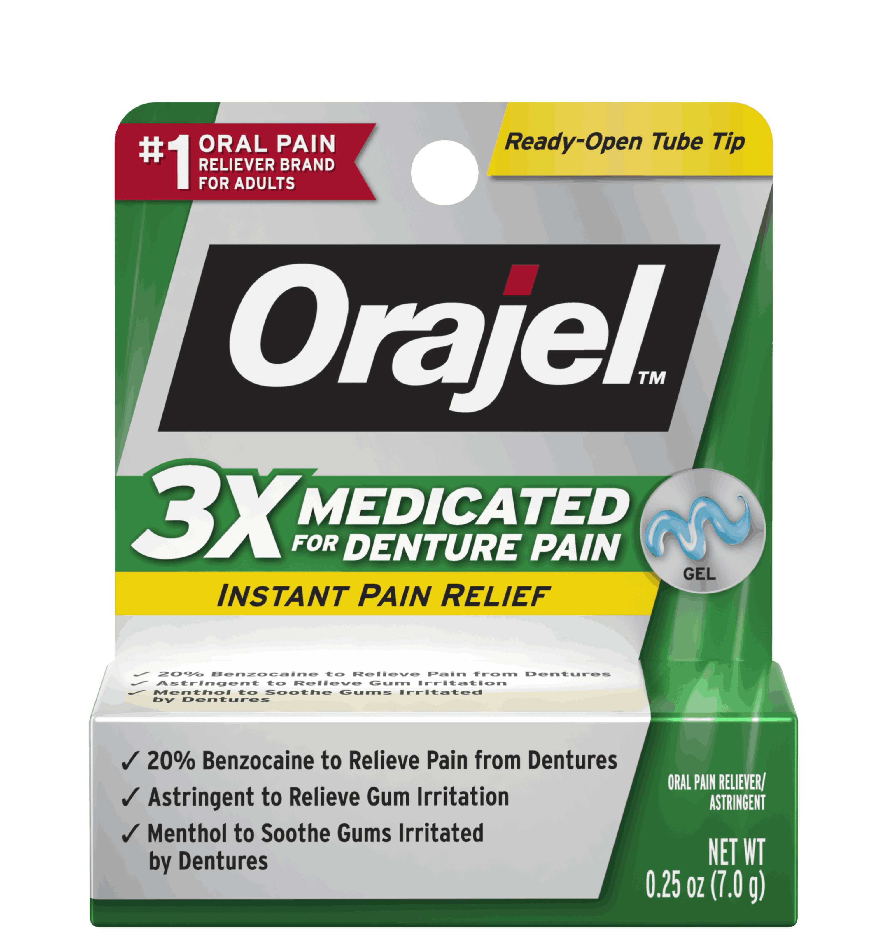 3X Medicated For Denture Pain Gel Orajel™