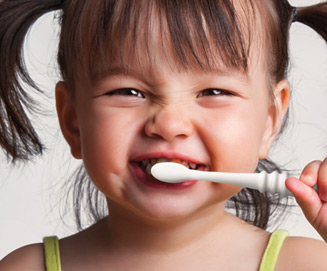 2 year old brush teeth