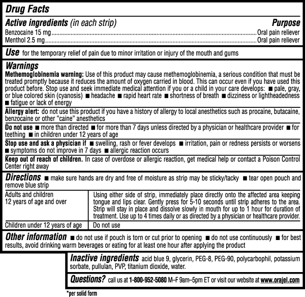 toothache orajel medicated strips toothaches